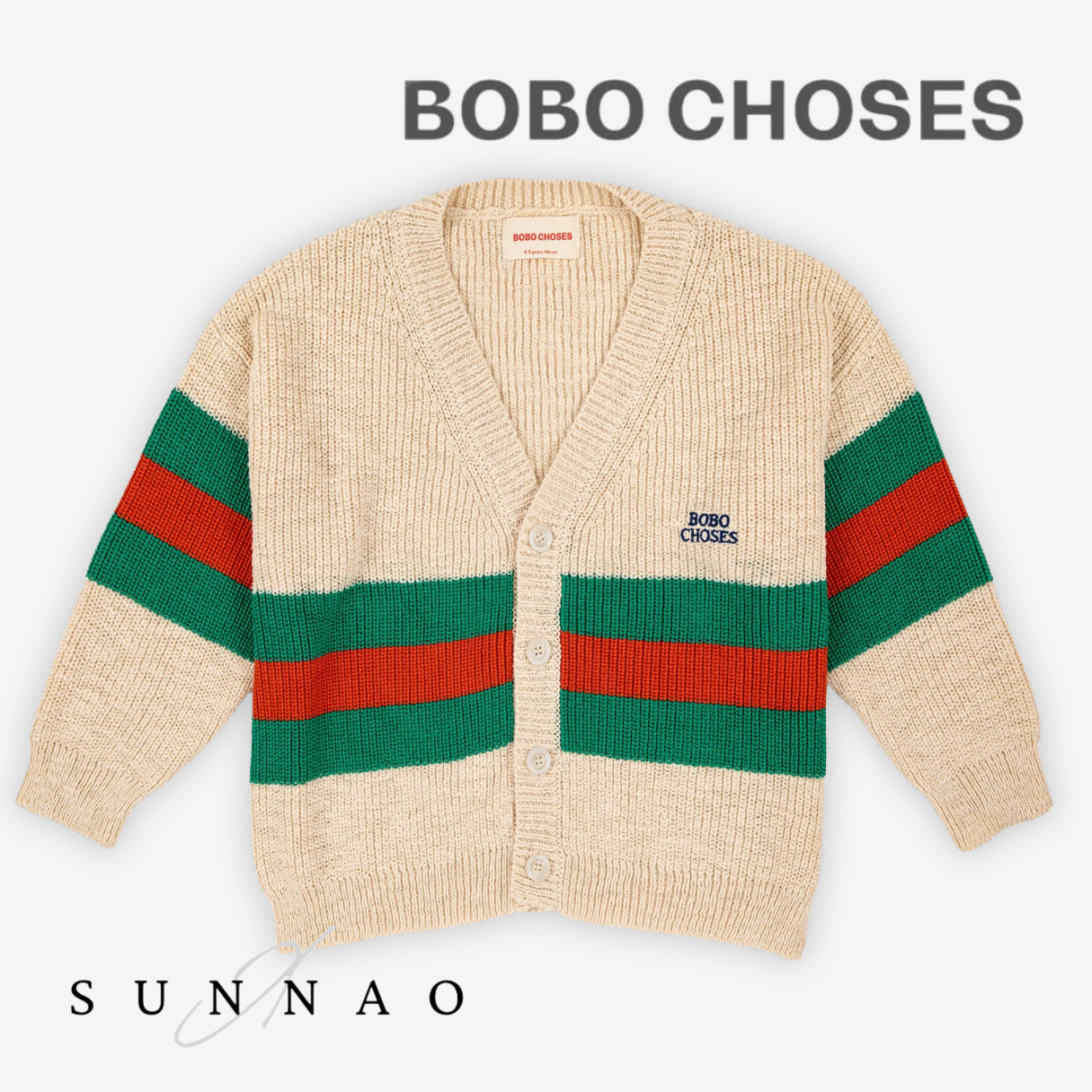 <BOBO CHOSES>Stripes cardigan