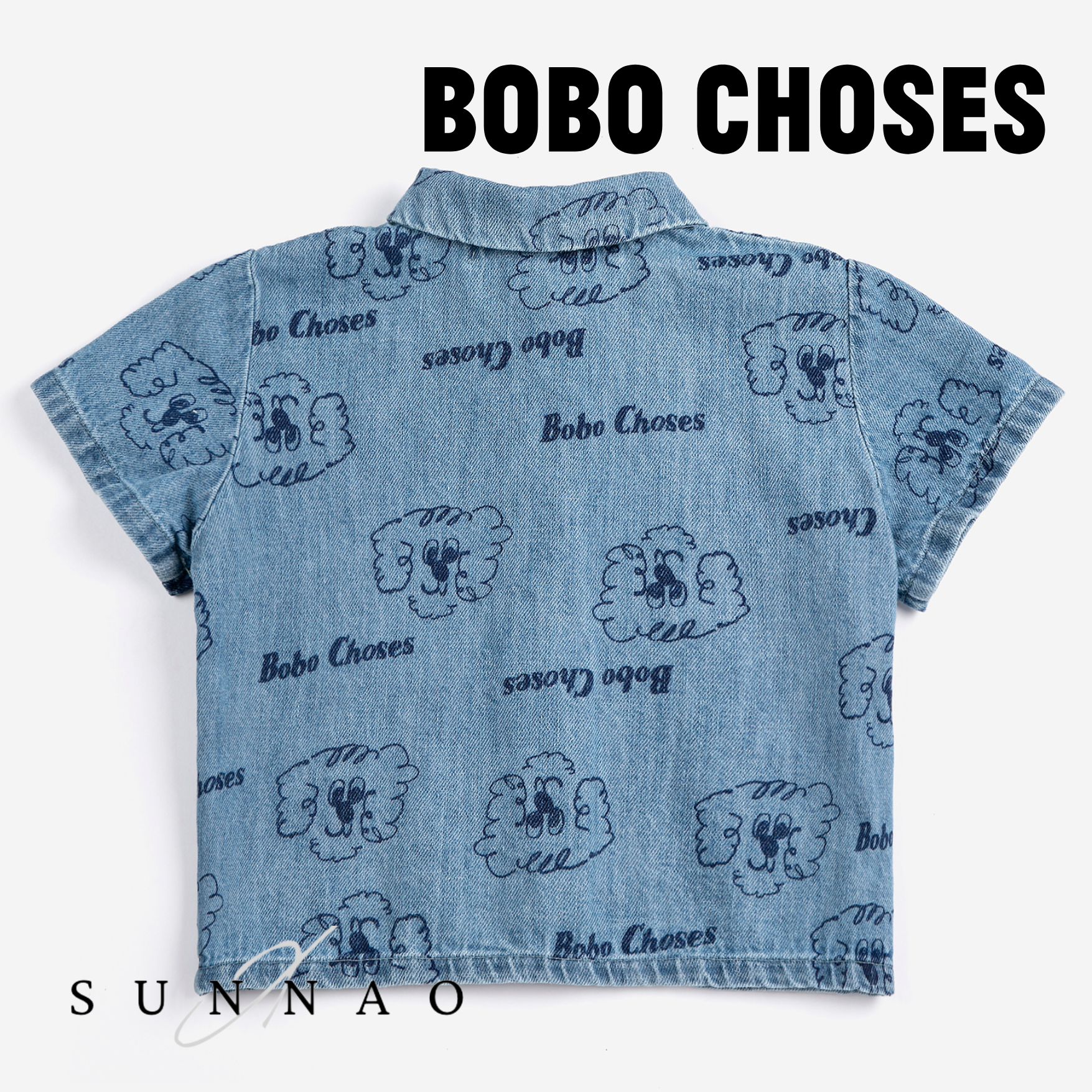 <BOBO CHOSES> Pickle The Dog all over denim shirt