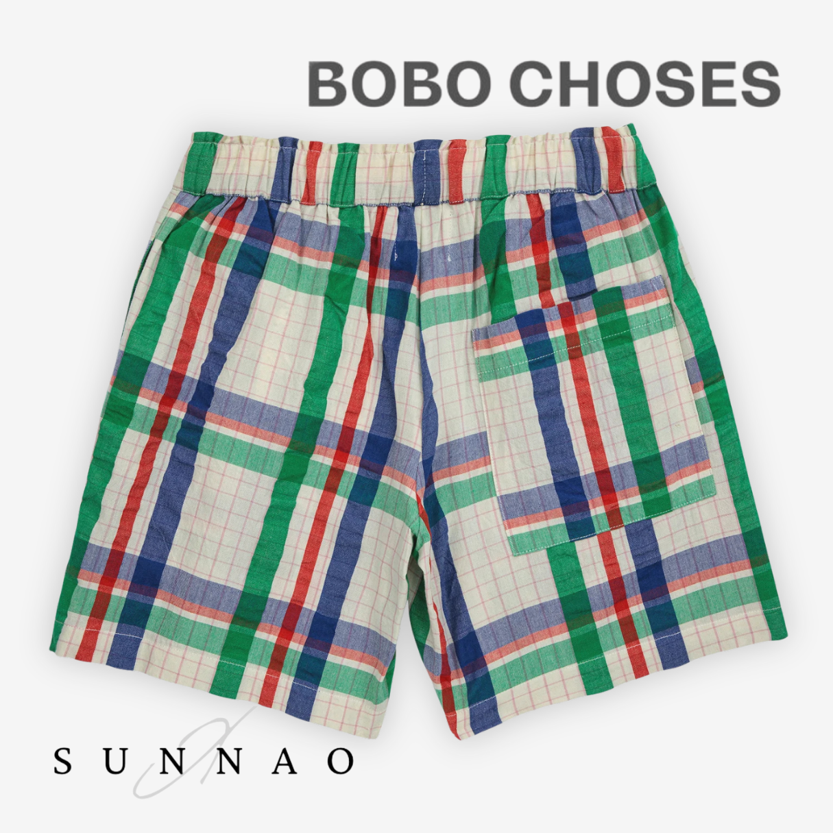 <BOBO CHOSES>Madras Checks woven bermuda shorts