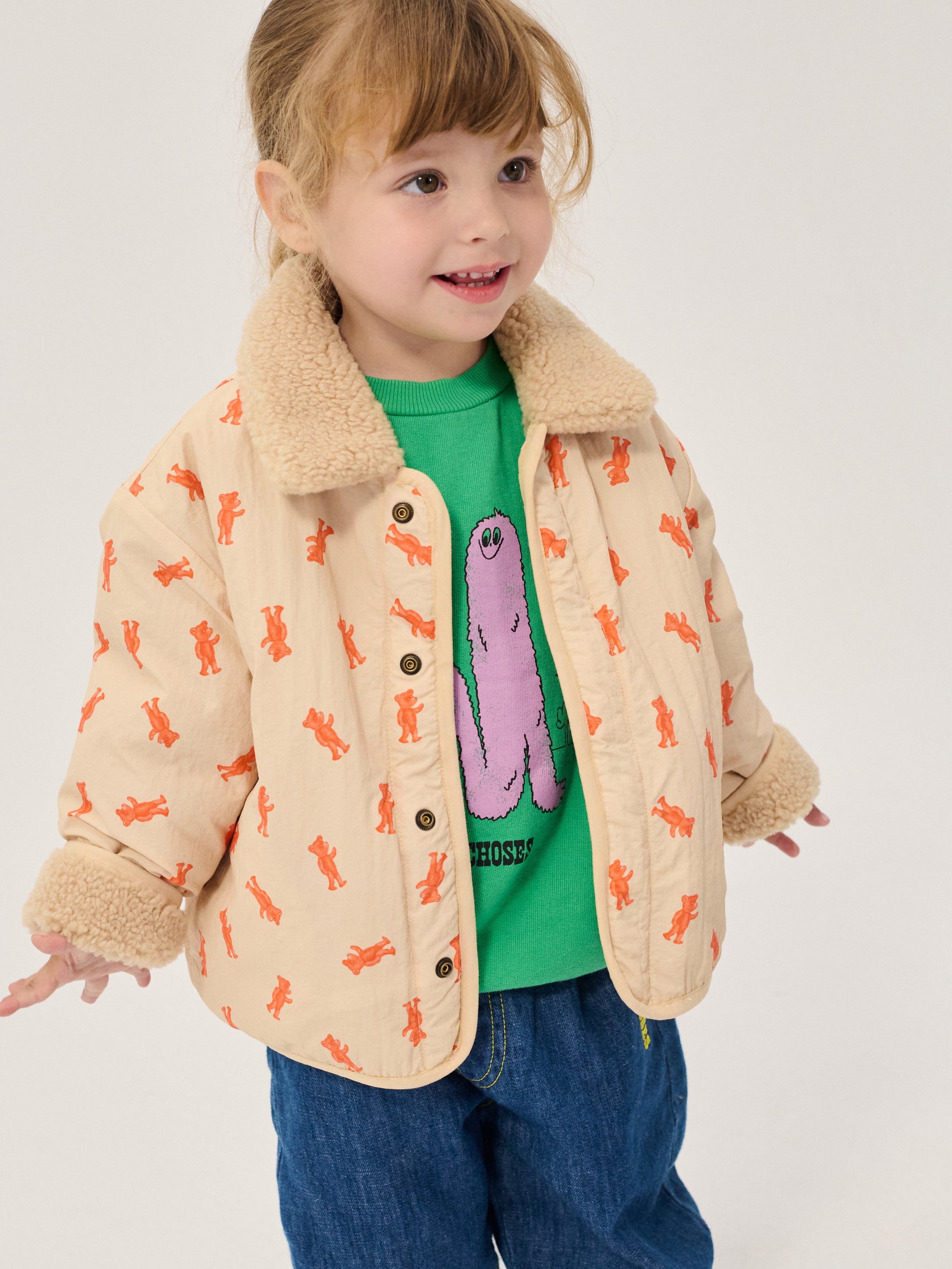 <BOBO CHOSES> Softpaw Monster all over sheepskin reversible jacket - DROP2