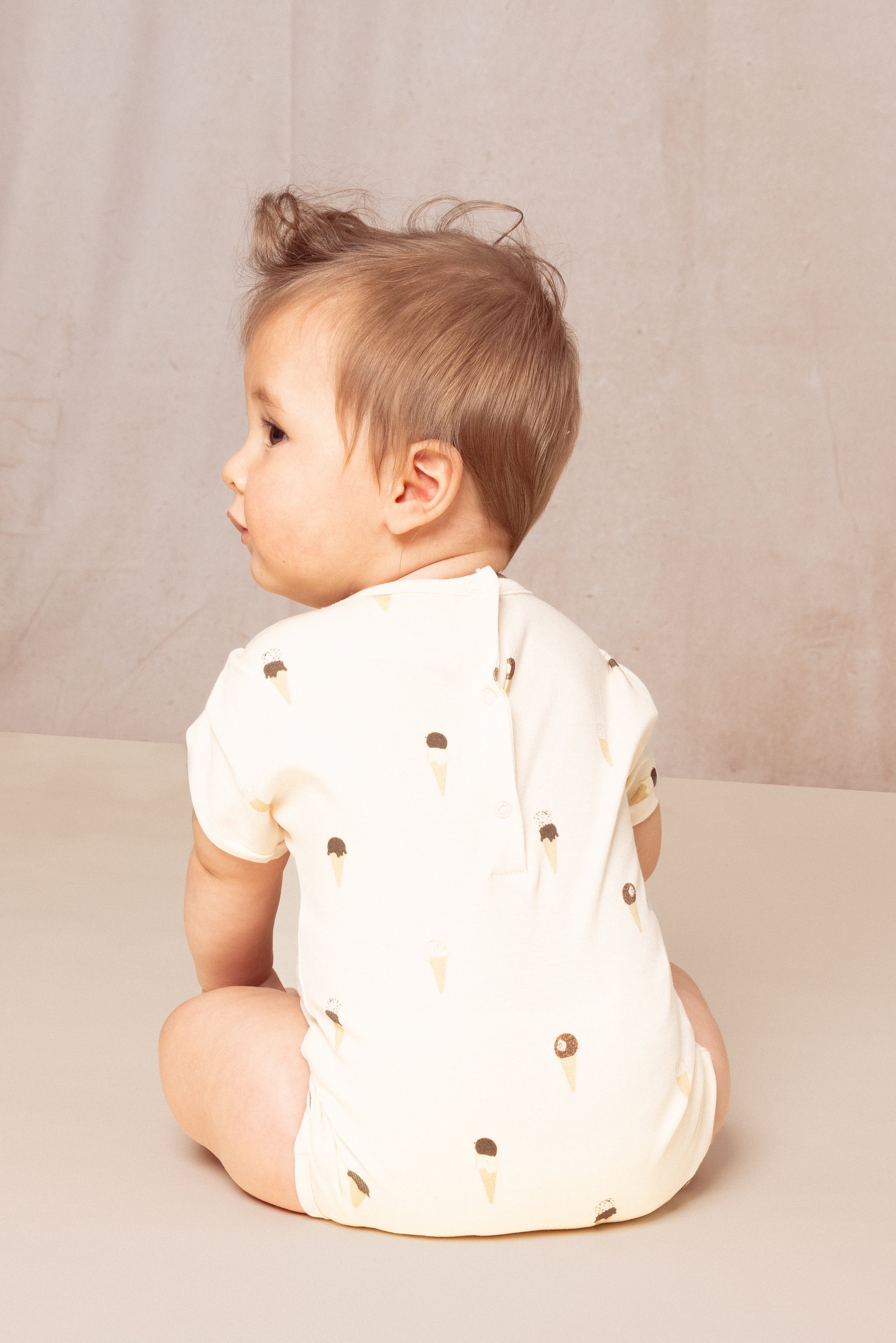 【予約／送料無料】<STUDIO BOHEME PARIS> BODYSUIT BAMA - OFF WHITE / ICE CREAM （12M-24M）