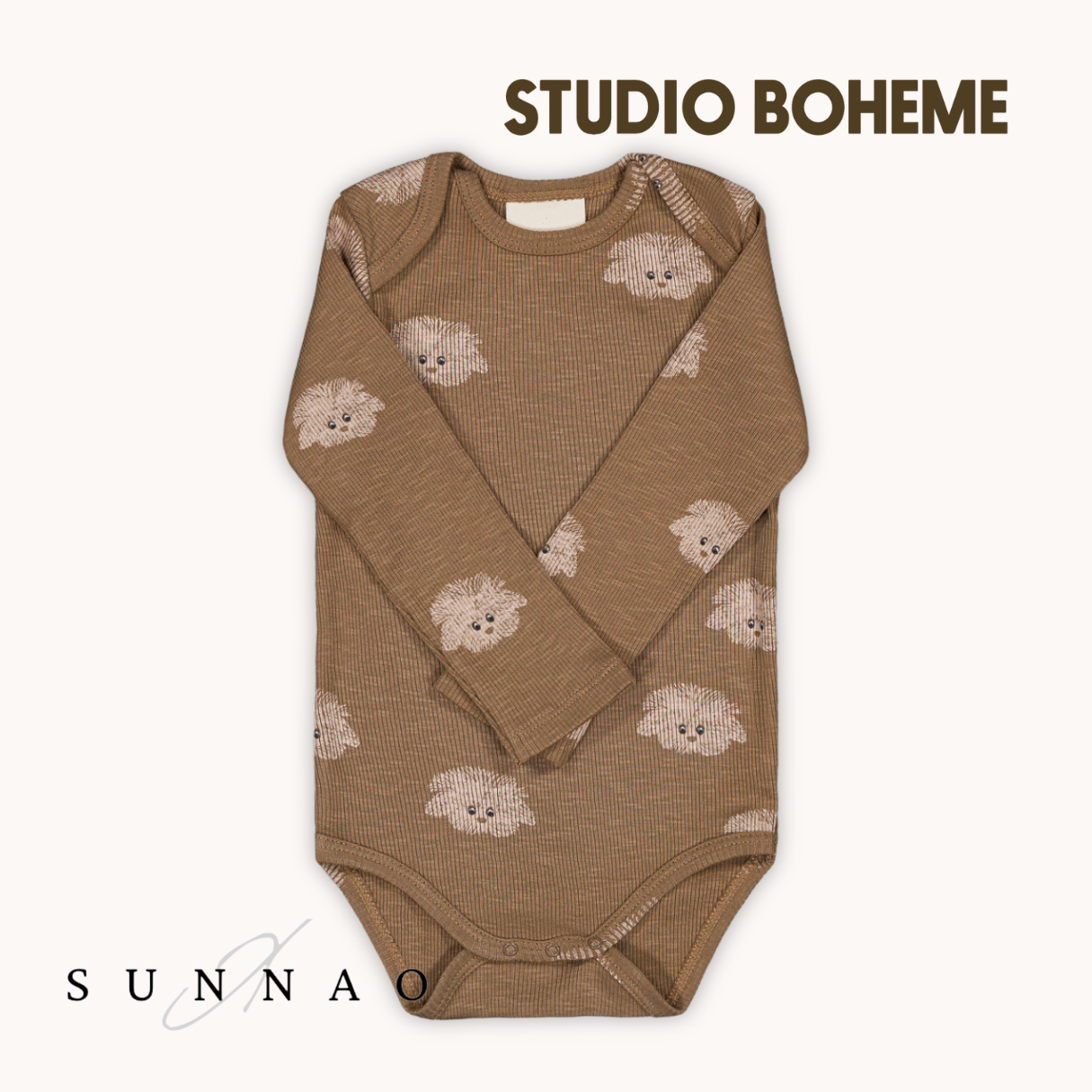 <STUDIO BOHEME PARIS>  WOODY BODYSUIT - MOCHA / DOGS