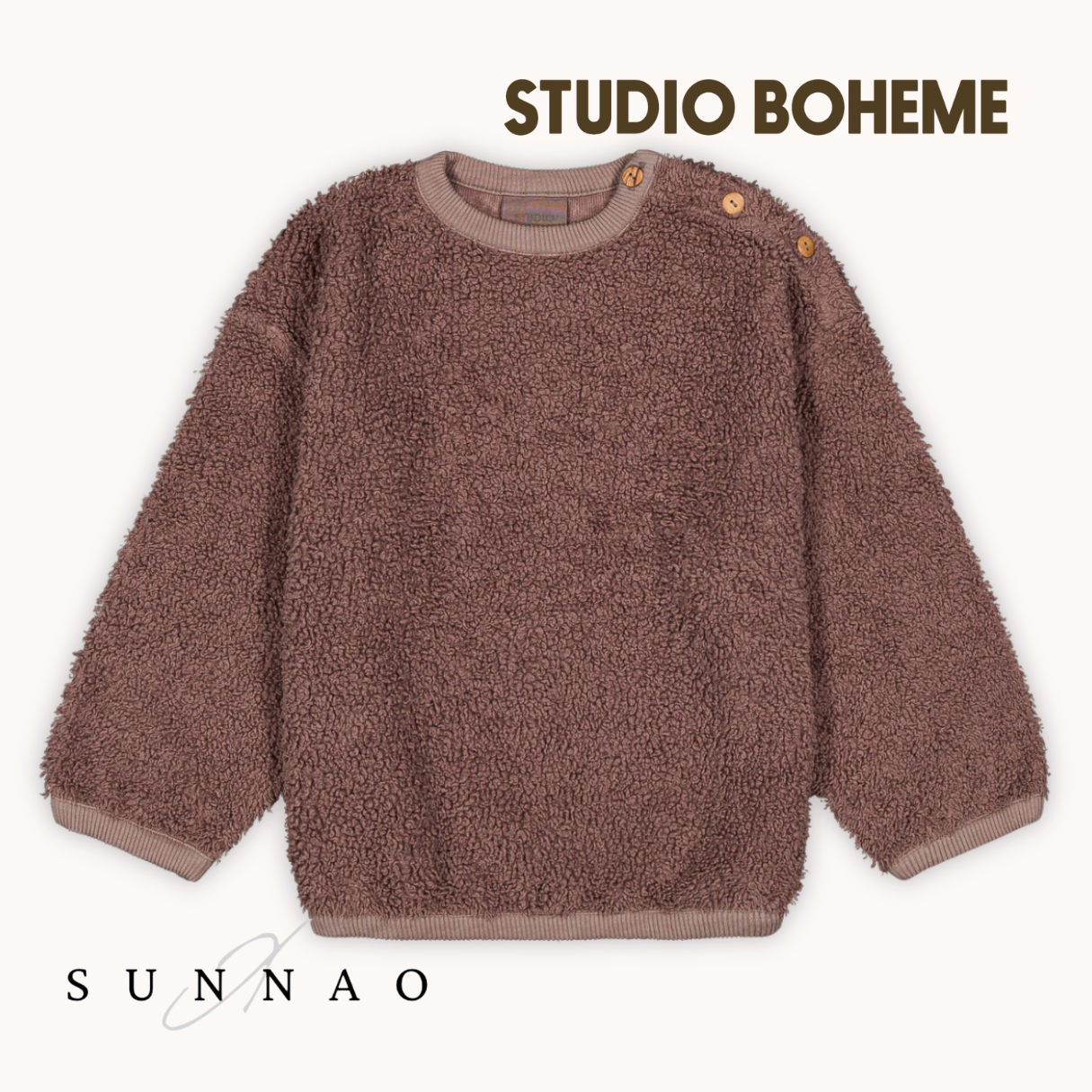 <STUDIO BOHEME PARIS> OURS SWEAT-SHIRT - MAUVE