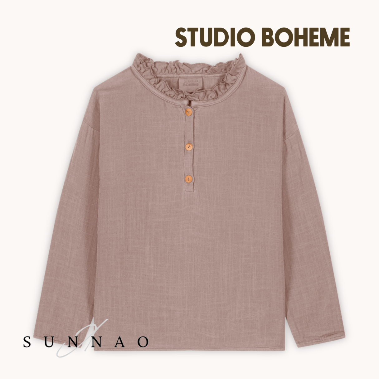 <STUDIO BOHEME PARIS> OLYMPE BLOUSE - LIGHT MAUVE