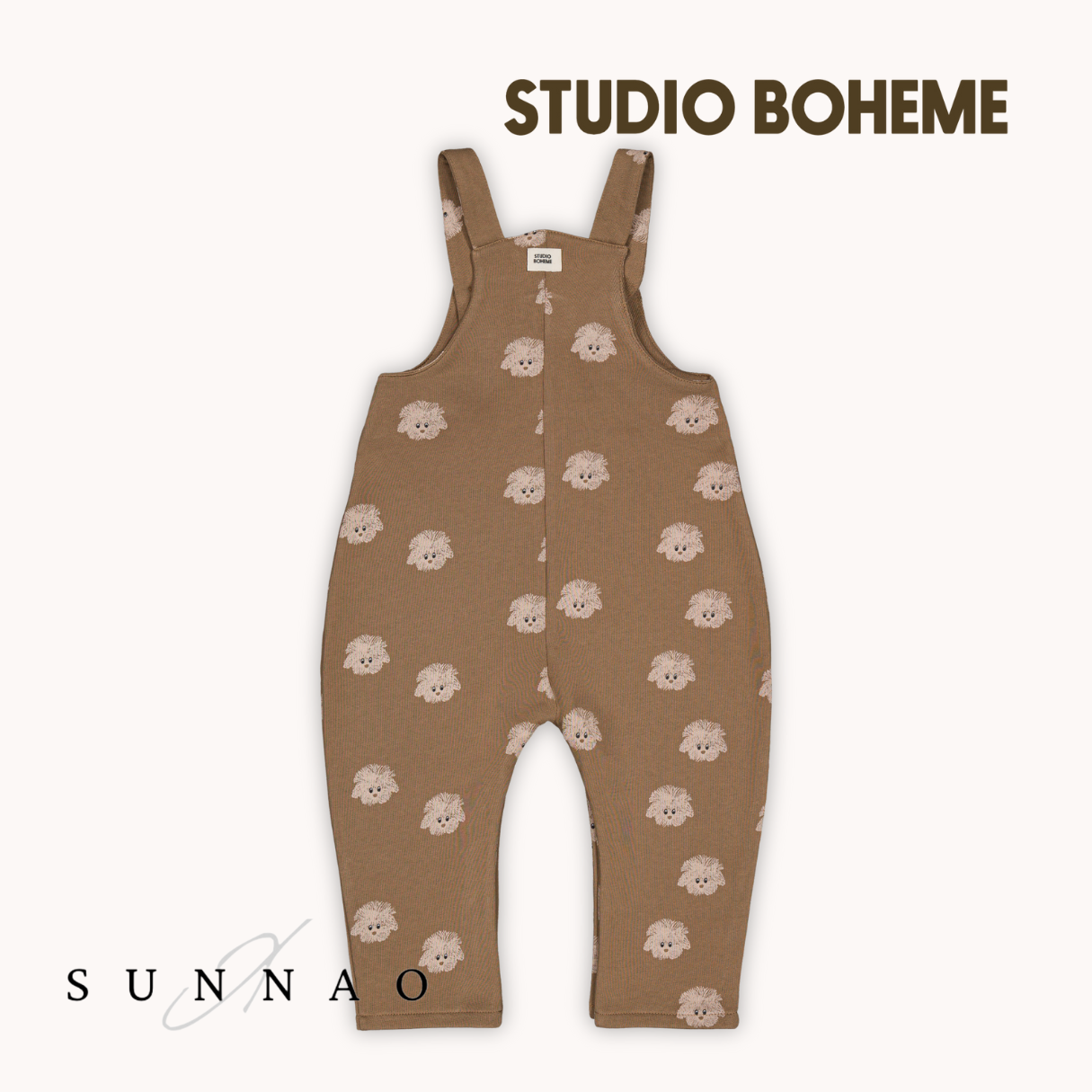 <STUDIO BOHEME PARIS> HOMER OVERALLS  - MOCHA / DOGS