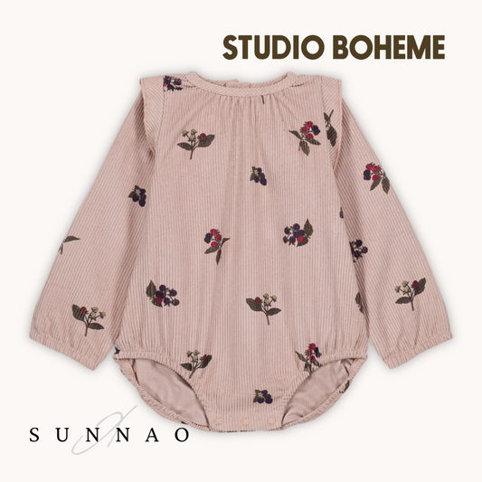 <STUDIO BOHEME PARIS>  ESMÉE ROMPER  - LIGHT MAUVE / BLACKBERRIES