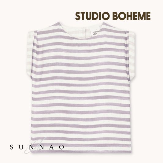 <STUDIO BOHEME PARIS> BLOUSE PRASLIN - IRIS STRIPES - DROP2