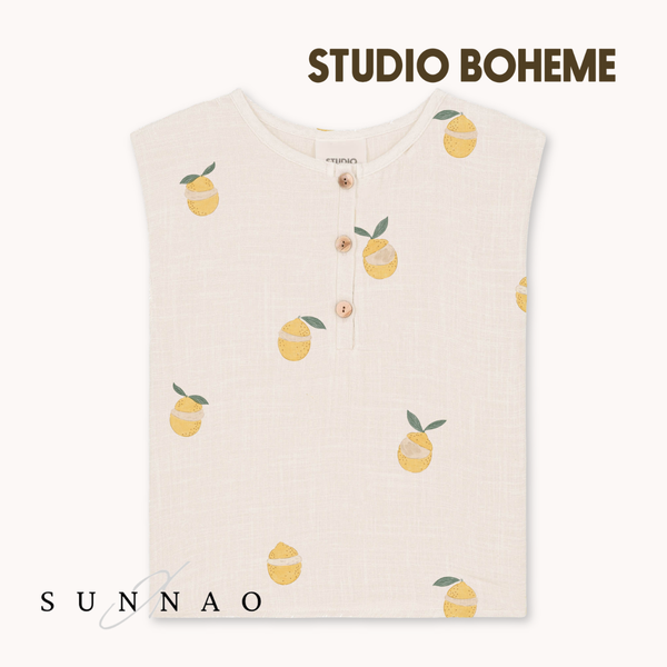 【予約】<STUDIO BOHEME PARIS> BLOUSE ROMAN - OFF WHITE / LEMON - DROP1