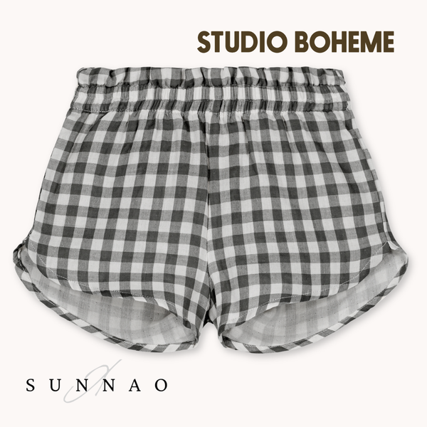 【予約】<STUDIO BOHEME PARIS> SHORTS GEORGETTE - GINGHAM - DROP1