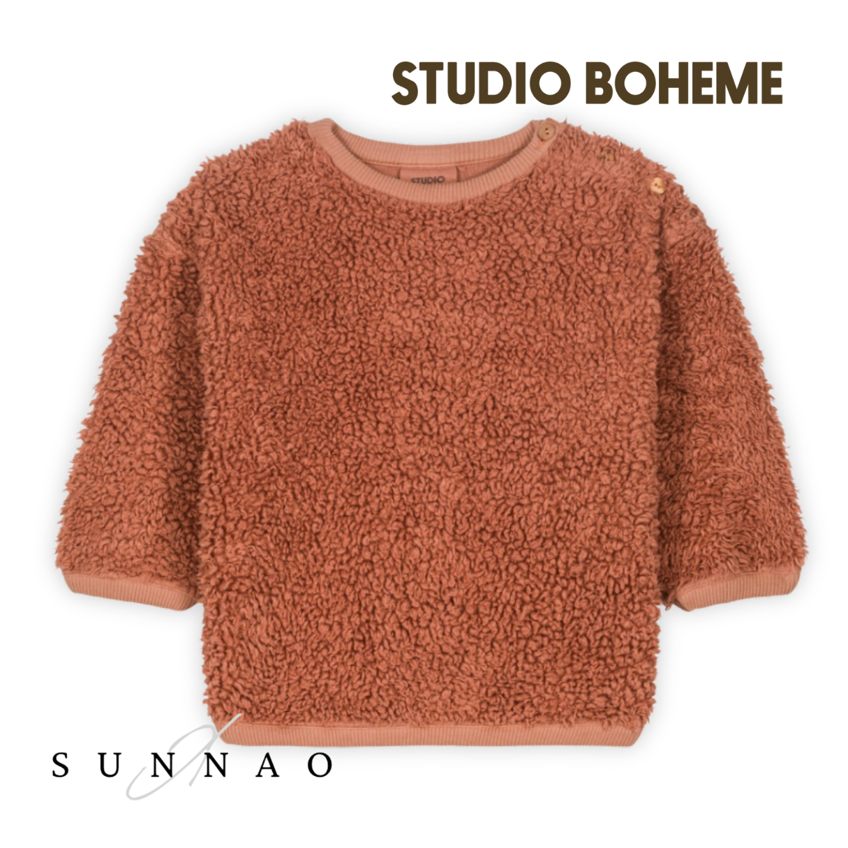 <STUDIO BOHEME PARIS> OURS SWEAT-SHIRT - OLD PINK