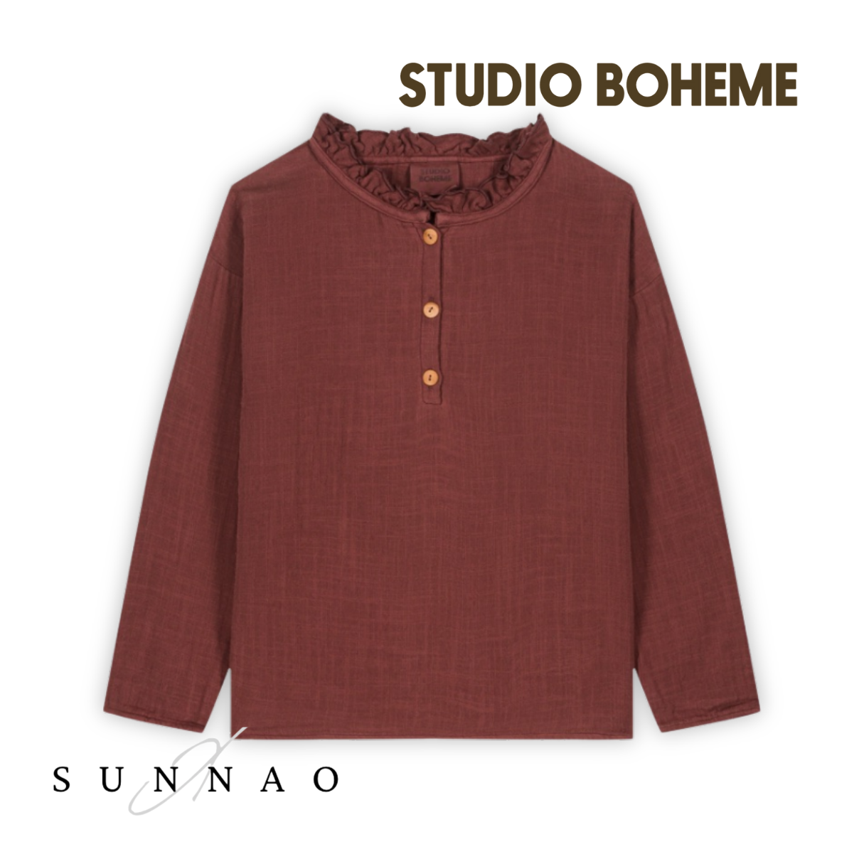 STUDIO BOHEME PARIS OLYMPE BLOUSE - PLUM (12-24M)