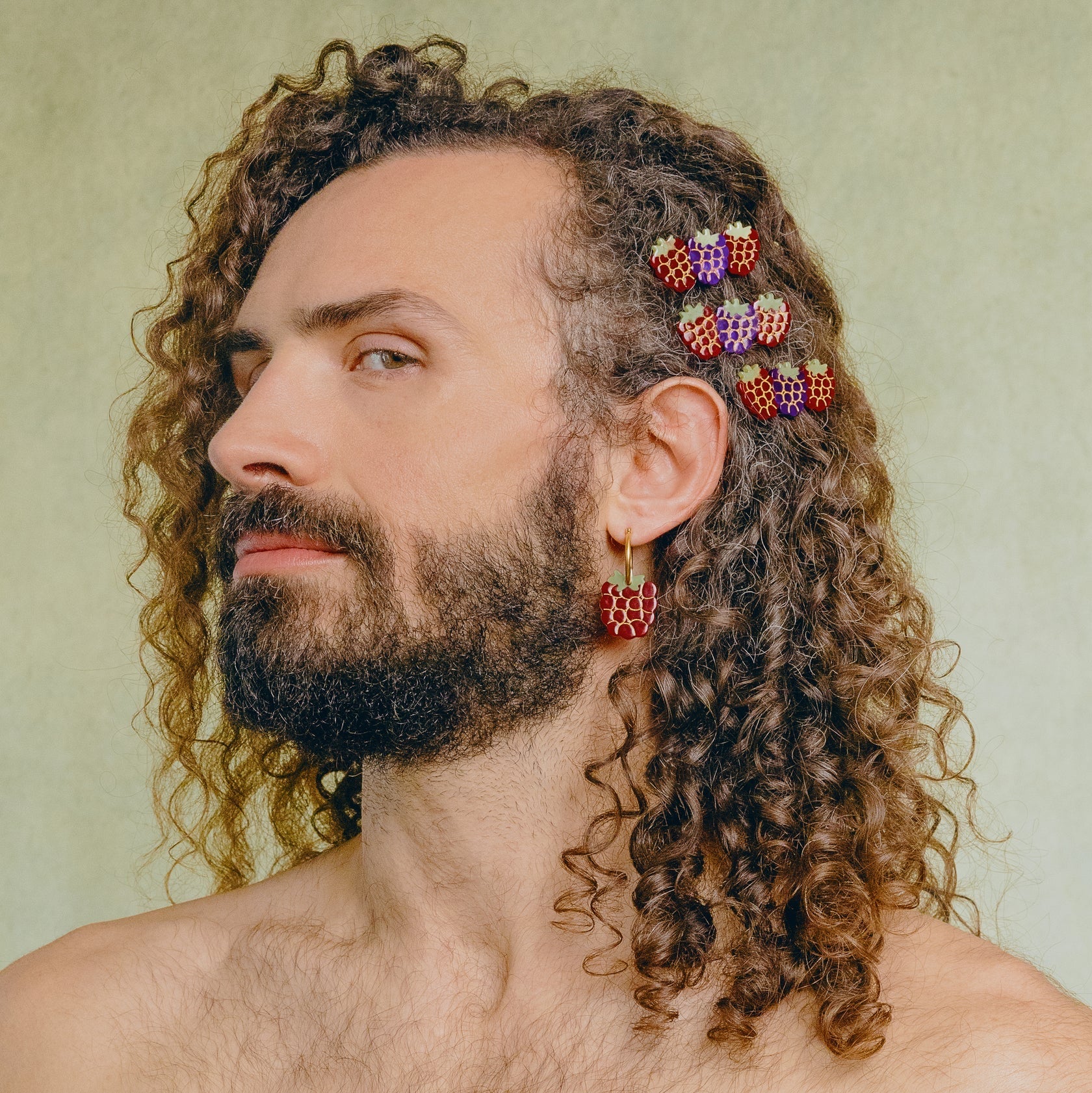 <COUCOU SUZETTE>FRUITS ROUGES HAIR CLIP