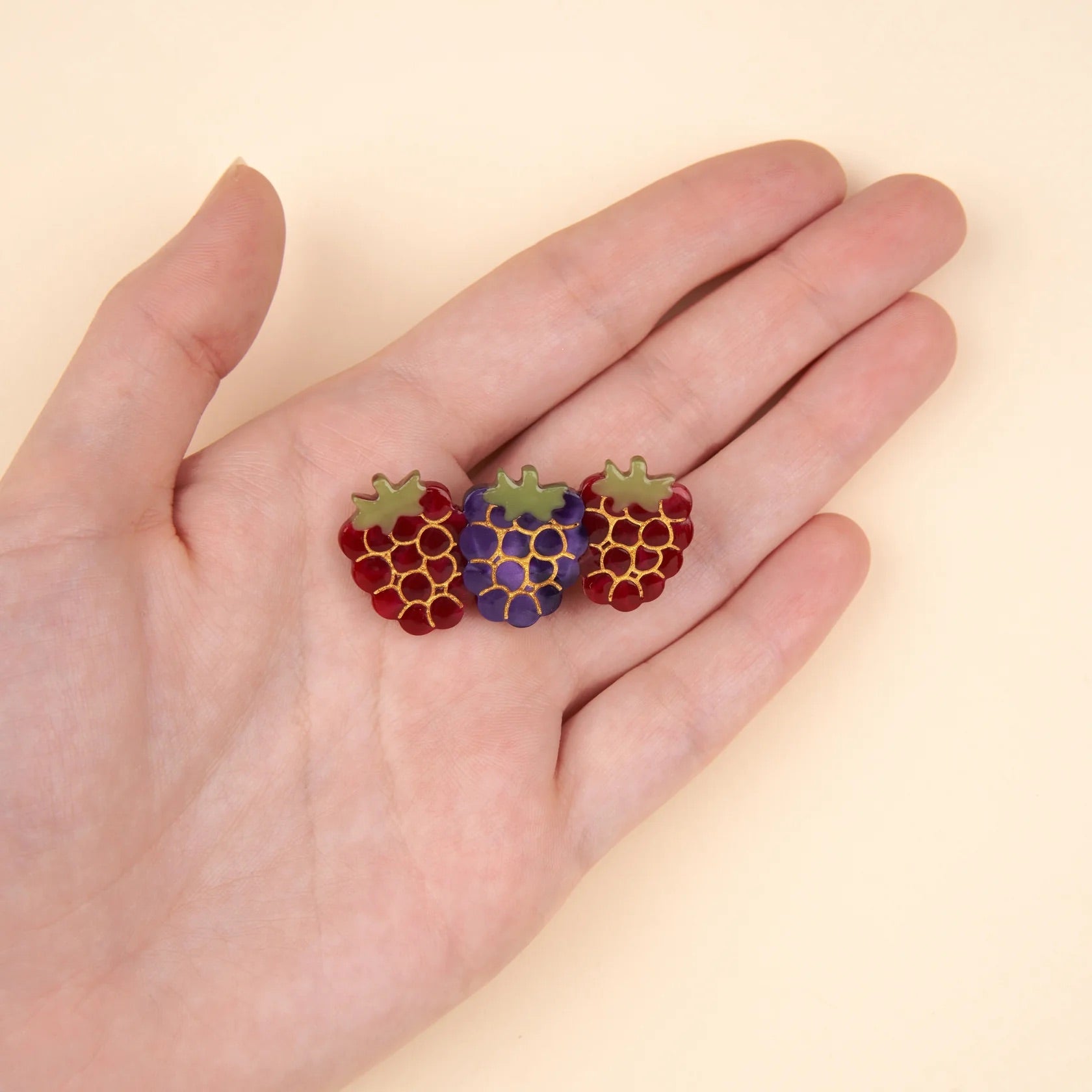 <COUCOU SUZETTE>FRUITS ROUGES HAIR CLIP