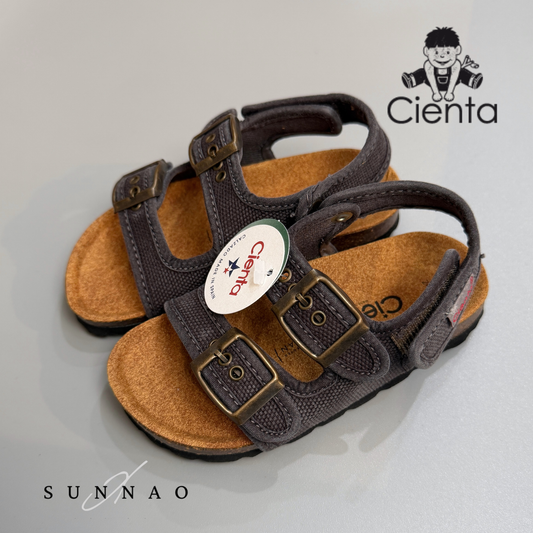 <Cienta>Double strap sandal - NEGRO 1060777
