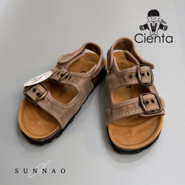 <Cienta>Double strap sandal - BEIGE 1060777