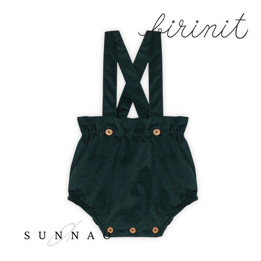 <Birinit Petit> Green Antique velvet straps bloomer