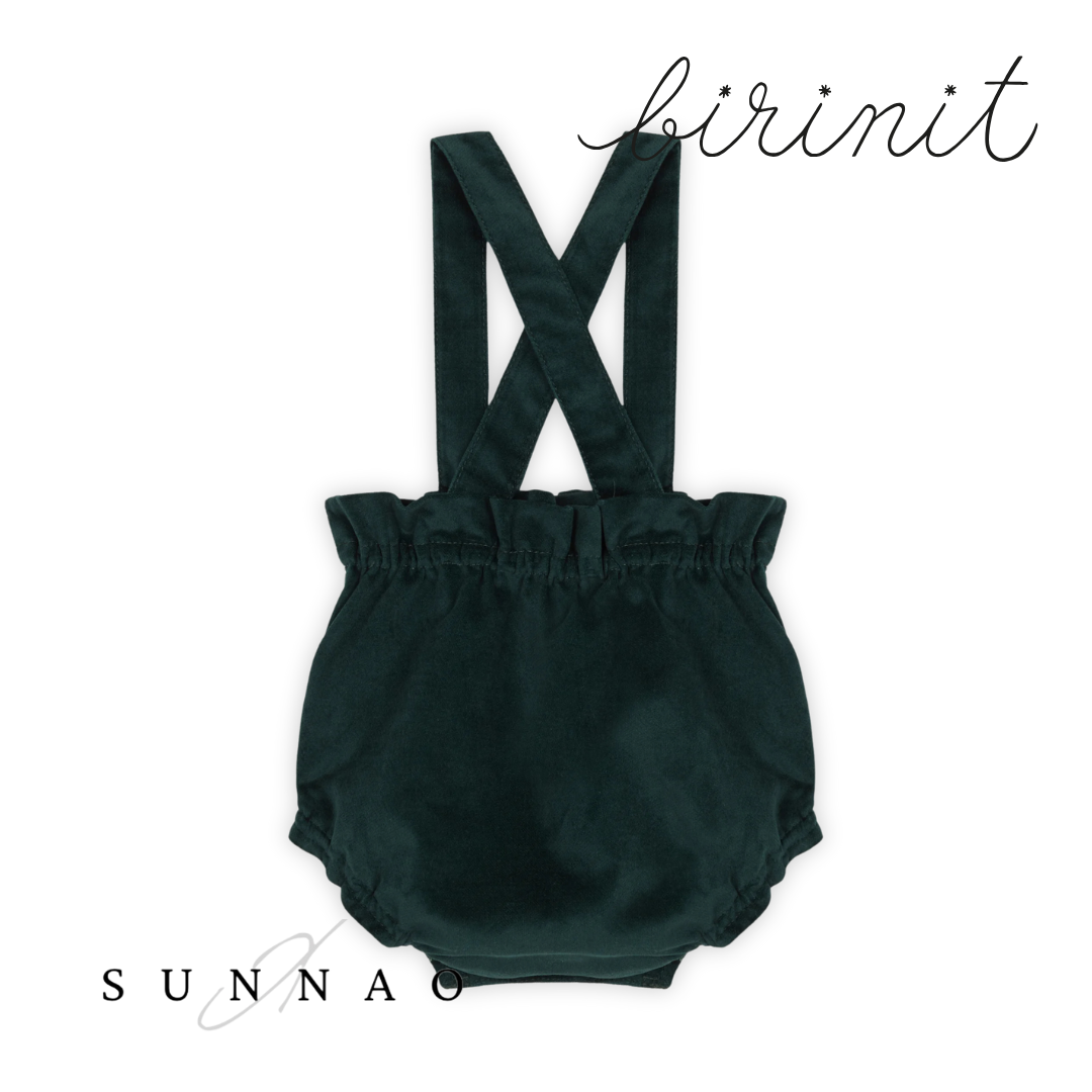 <Birinit Petit> Green Antique velvet straps bloomer