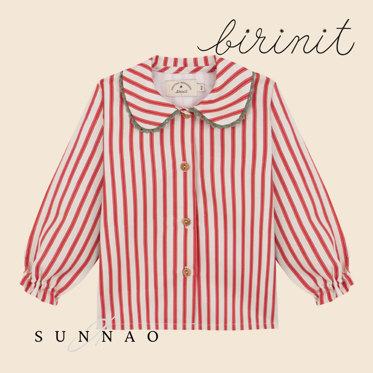 <Birinit Petit> Red stripes blouse