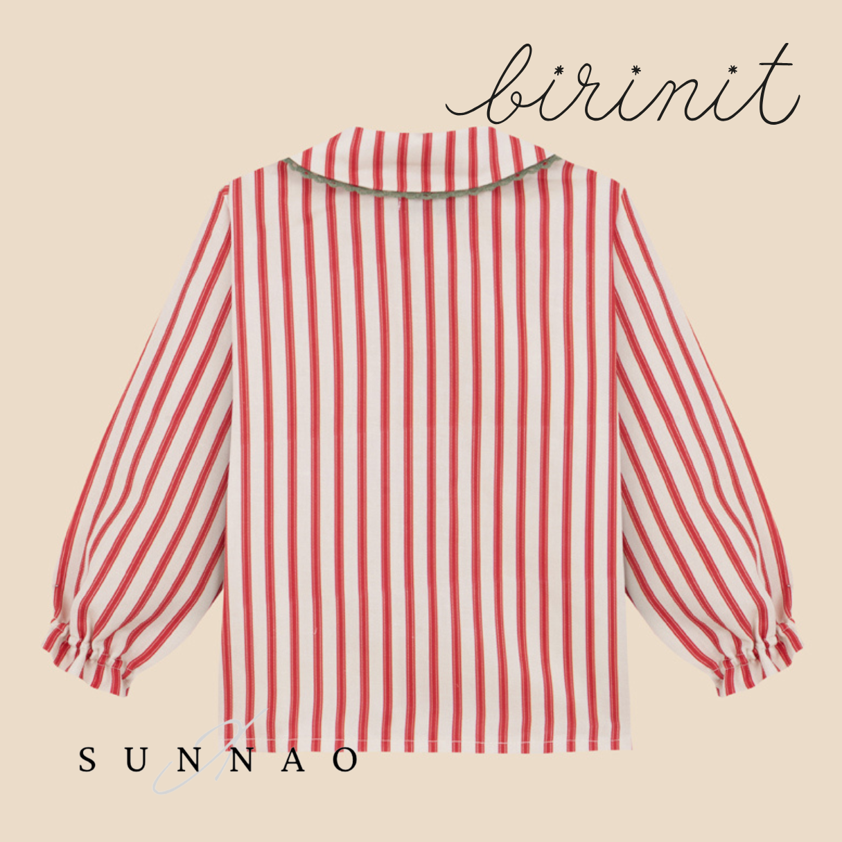 <Birinit Petit> Red stripes blouse