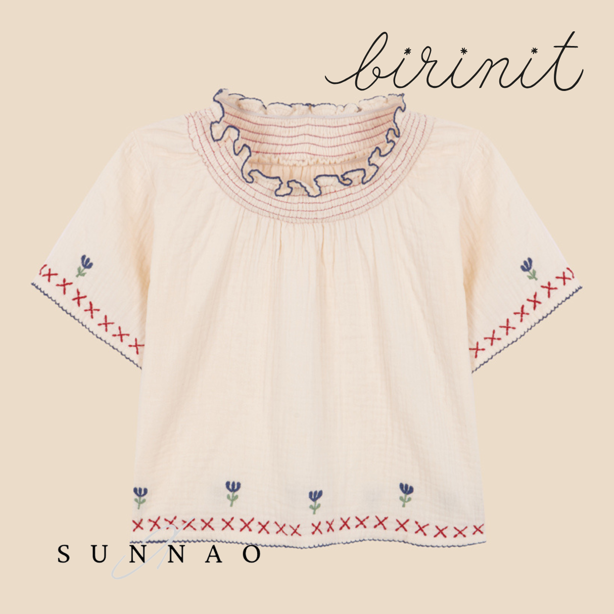 Birinit Petit Tulip embroidered blouse (3-6Y)