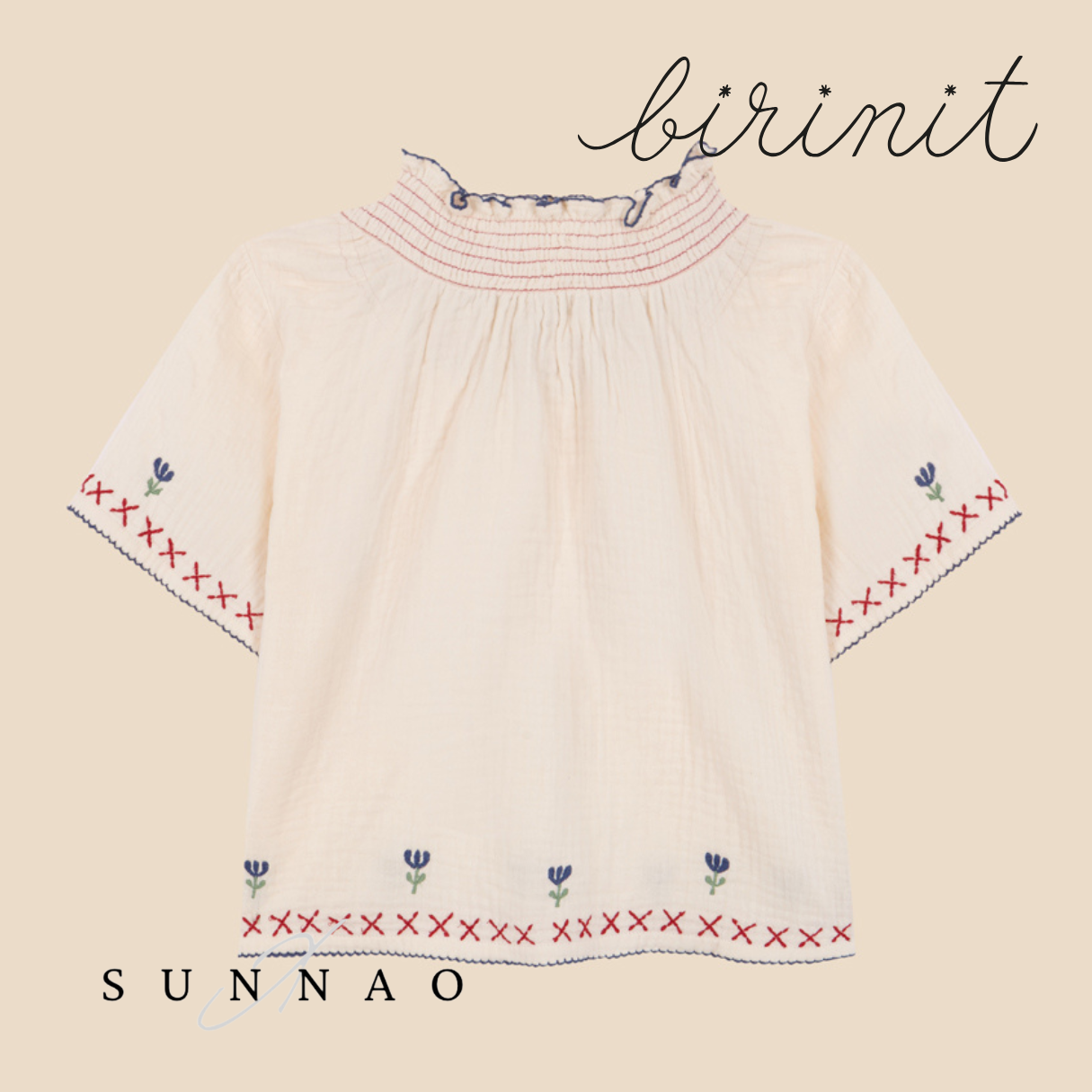 Birinit Petit Tulip embroidered blouse (3-6Y)