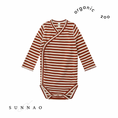 Gallery viewerに画像を読み込む, <Organic zoo>Paprika Stripes Wrap Bodysuit（0-12M）
