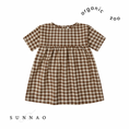 Gallery viewerに画像を読み込む, <Organic zoo>Chestnut Gingham Gather Dress（1-4Y）
