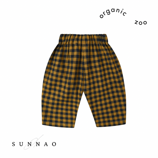 <Organic zoo>Blueberry Gingham Carrot Pants（1-4Y）