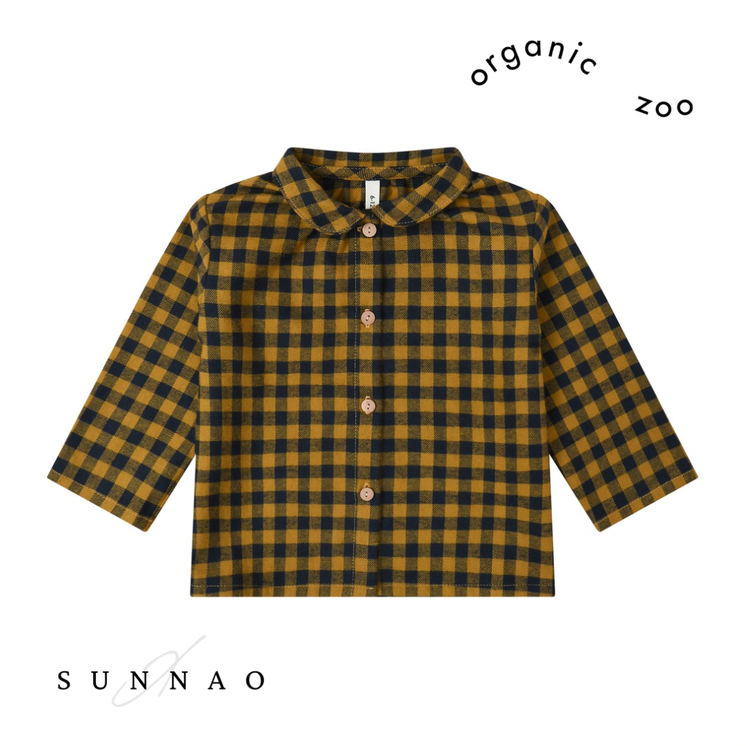 <Organic zoo>Blueberry Gingham Shirt（1Y-5Y）