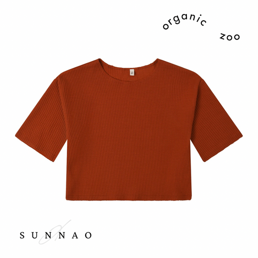 <Organic zoo>Paprika Waffle Boxy Sweatshirt（1-4Y）