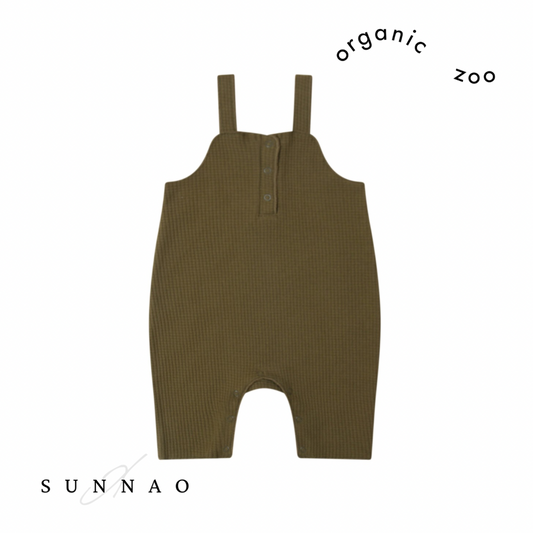 <Organic zoo>Olive Waffle Salopette（0M-12M）