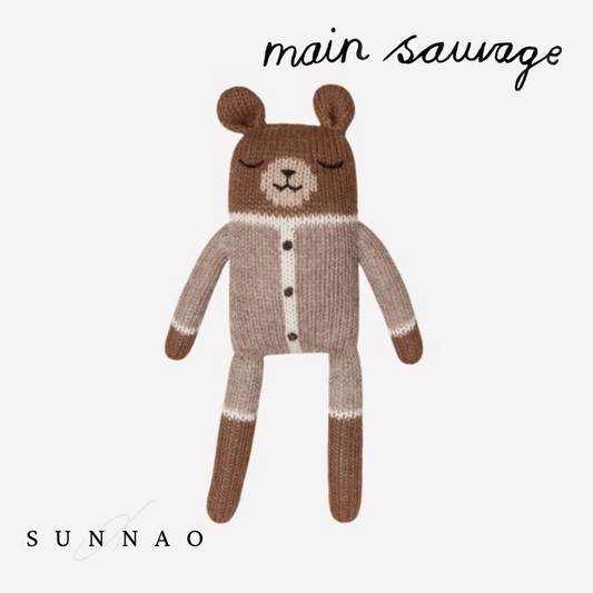 <Main Sauvage>Teddy knit toy - Oat romper