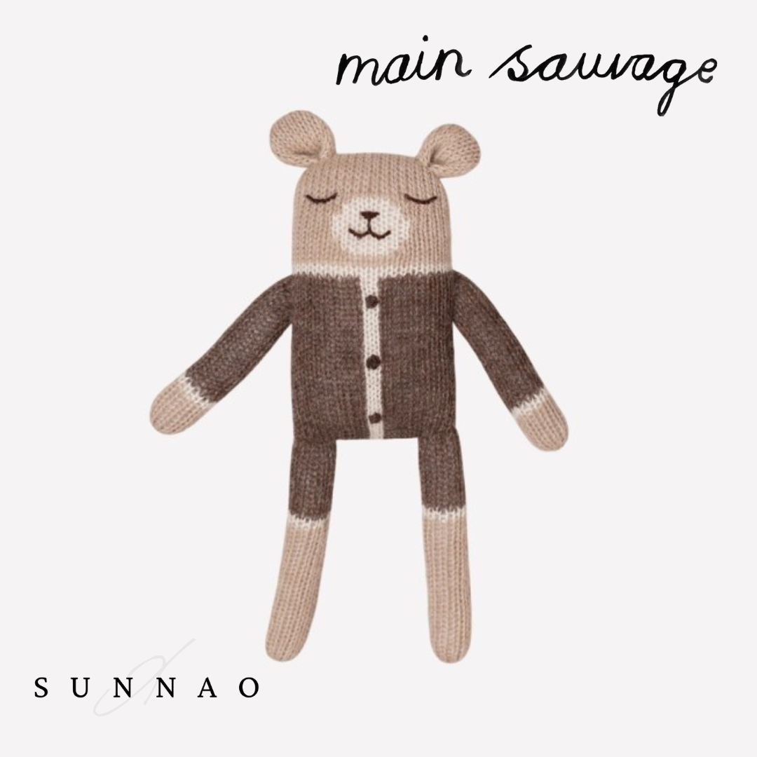 <Main Sauvage>Teddy knit toy - Mocha romper