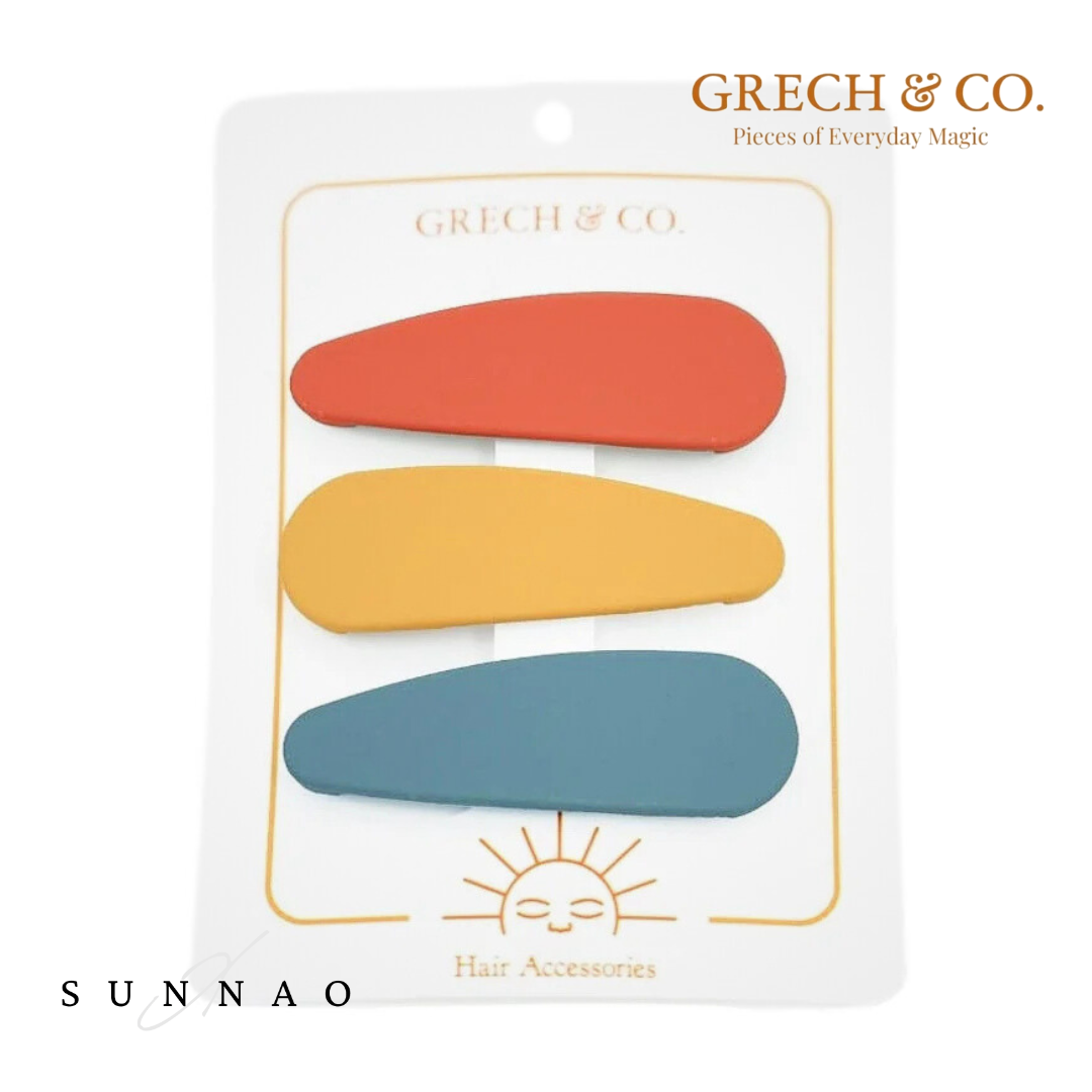 <GRECH&CO.> SNAP HAIR CLIPS - CRIMSON + TUSCANY + DESERT TEAL