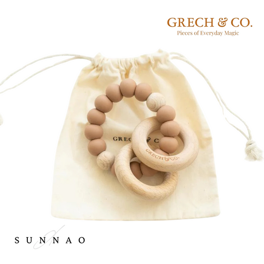 <GRECH&CO.> SEDONA TEETHING RING + RATTLE - STONE