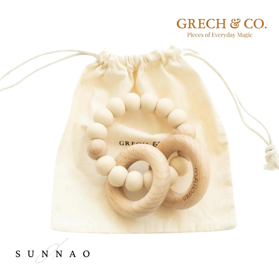 <GRECH&CO.> SEDONA TEETHING RING + RATTLE - BUFF