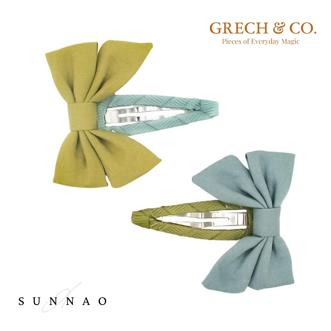 <GRECH&CO.> FABLE BOW CLIPS - CHARTREUSE, SKY BLUE