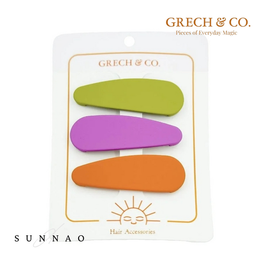 <GRECH&CO.> SNAP HAIR CLIPS - CHARTREUSE + ASTER + SIENNA