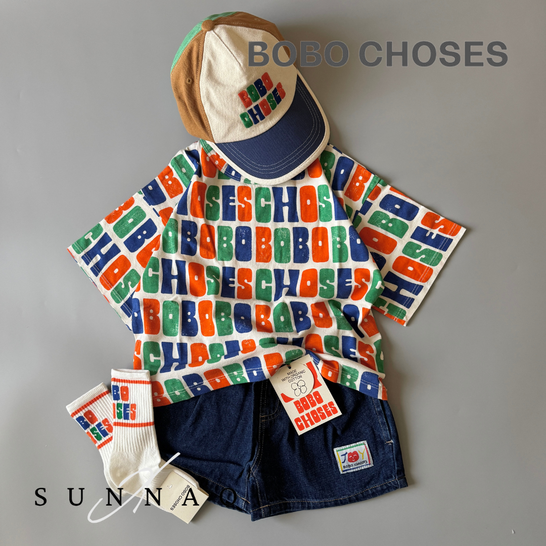 <BOBO CHOSES> Multicolor Bobo Choses all over T-shirt （2-7Y）