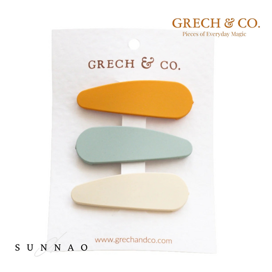 <GRECH&CO.> MATTE HAIR CLIPS - GOLDEN + LIGHT BLUE + BUFF