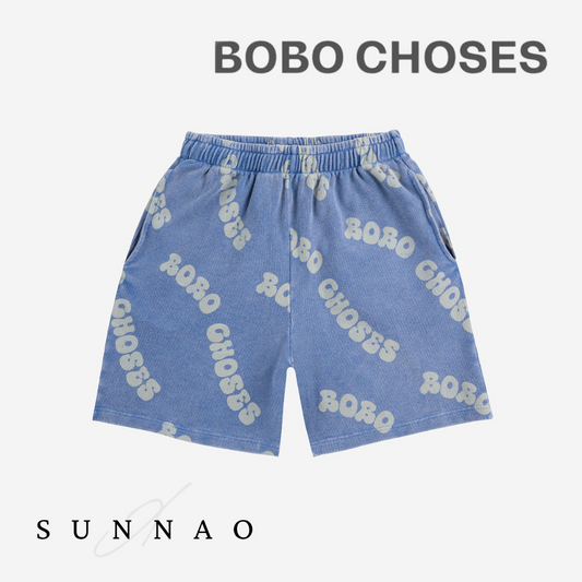 <BOBO CHOSES> Wavy Bobo Choses all over waffle bermuda shorts （2-7Y）