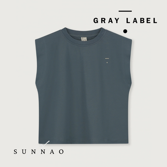 <GRAY LABEL>Muscle Tee -Blue Grey（1-8Y）