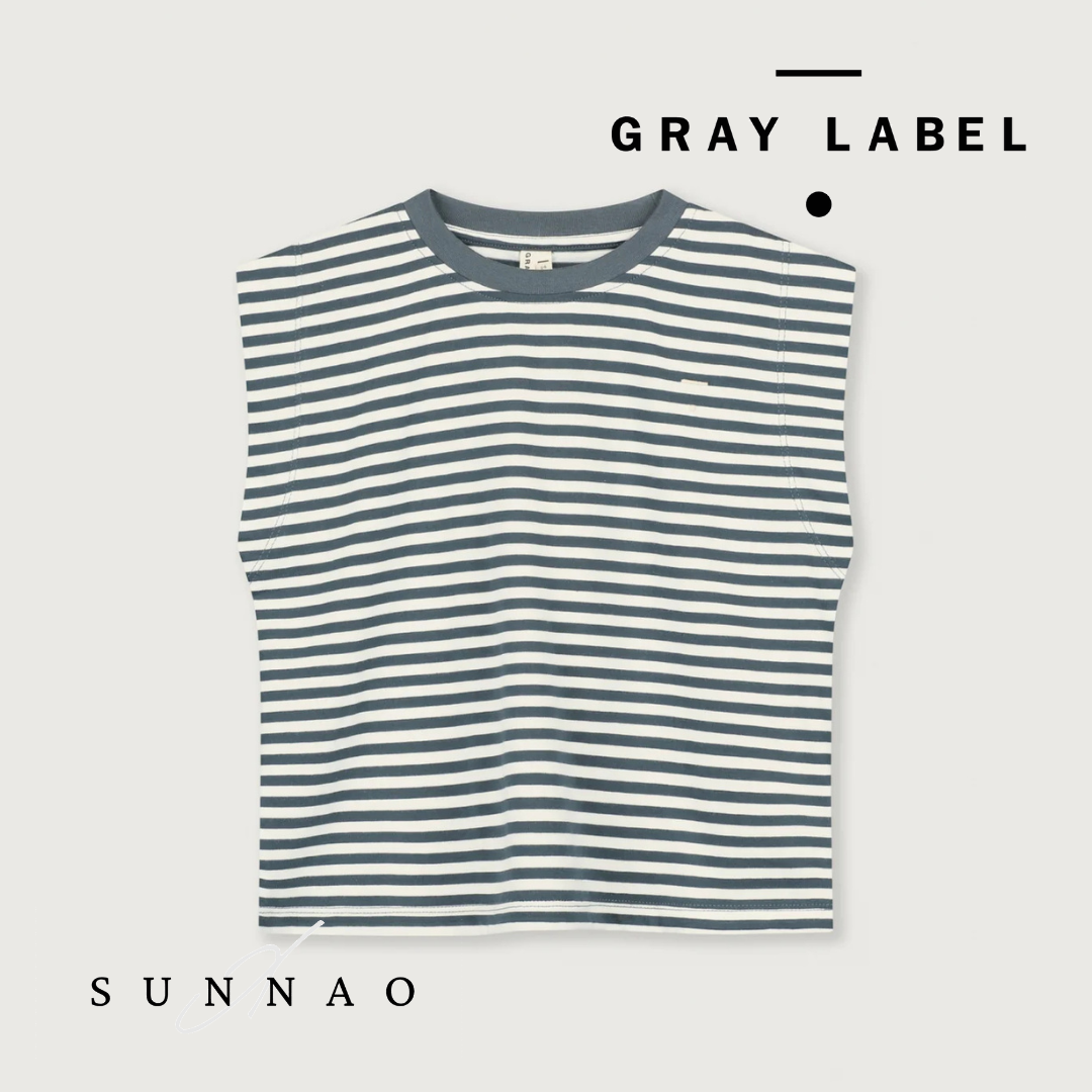 <GRAY LABEL>Muscle Tee - Blue Grey/Cream（1-8Y）