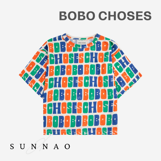 <BOBO CHOSES> Multicolor Bobo Choses all over T-shirt （2-7Y）