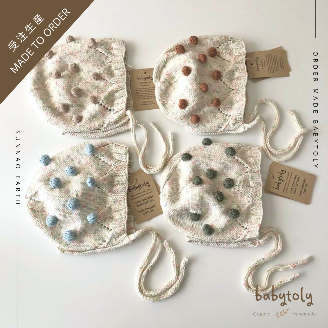 【予約／オーダー会】<Babytoly> Confetti - BLOSSOM POPCORN BONNET（0M-4Y）-Babytoly-SUNNAO