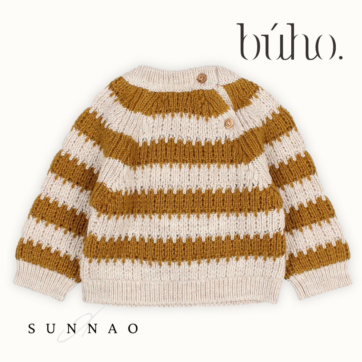 <Buho> STRIPES JUMPER - OCRE