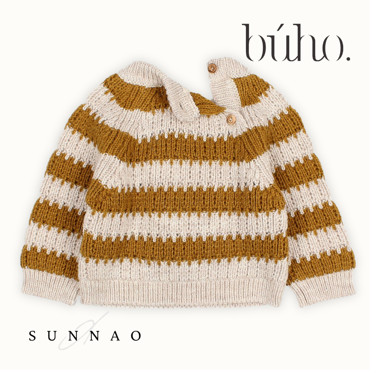 <Buho> STRIPES JUMPER - OCRE