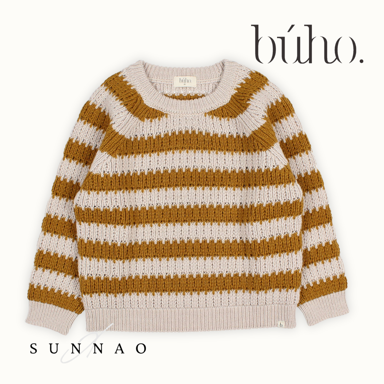 <Buho> STRIPES JUMPER - OCRE
