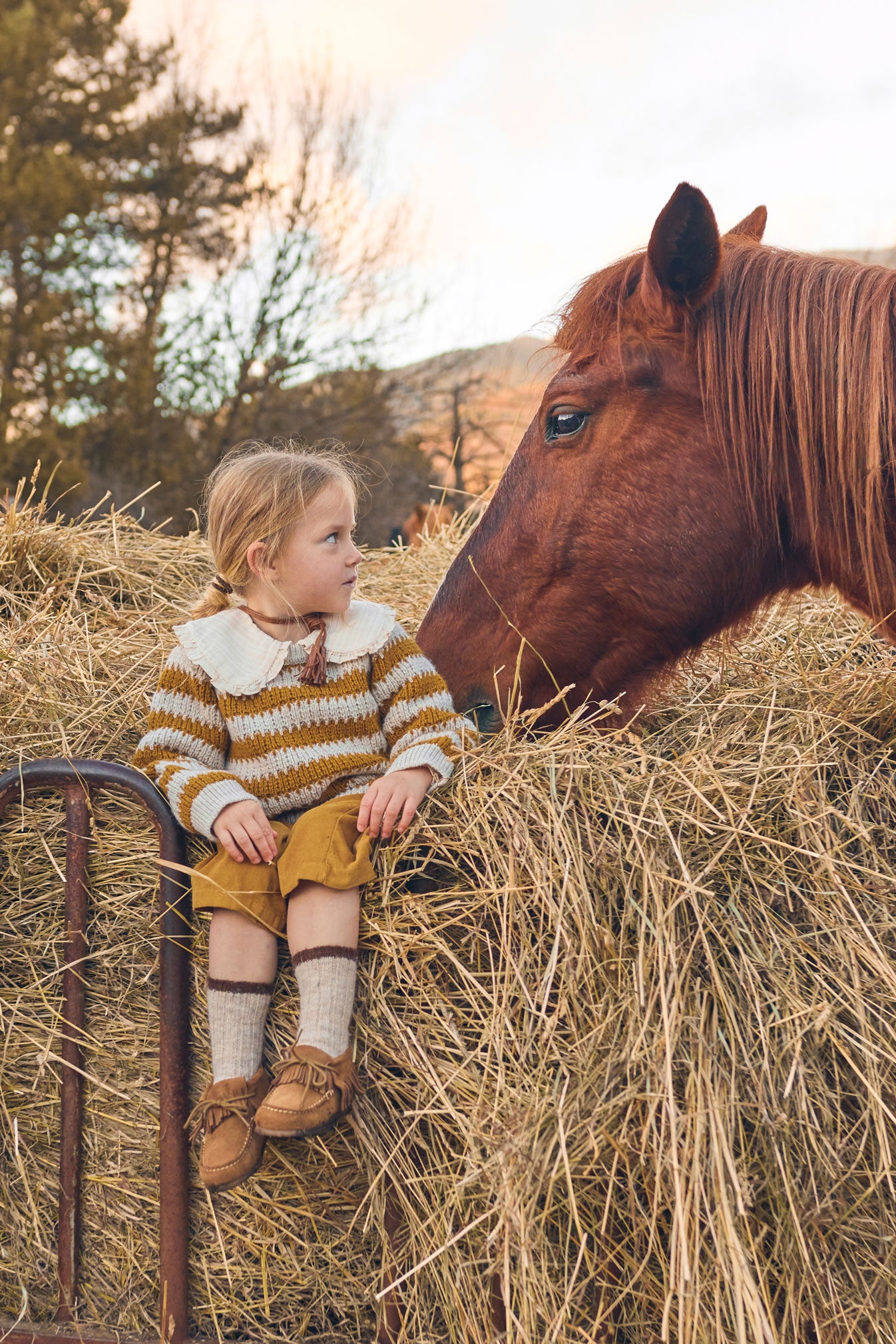 <Buho> STRIPES JUMPER - OCRE