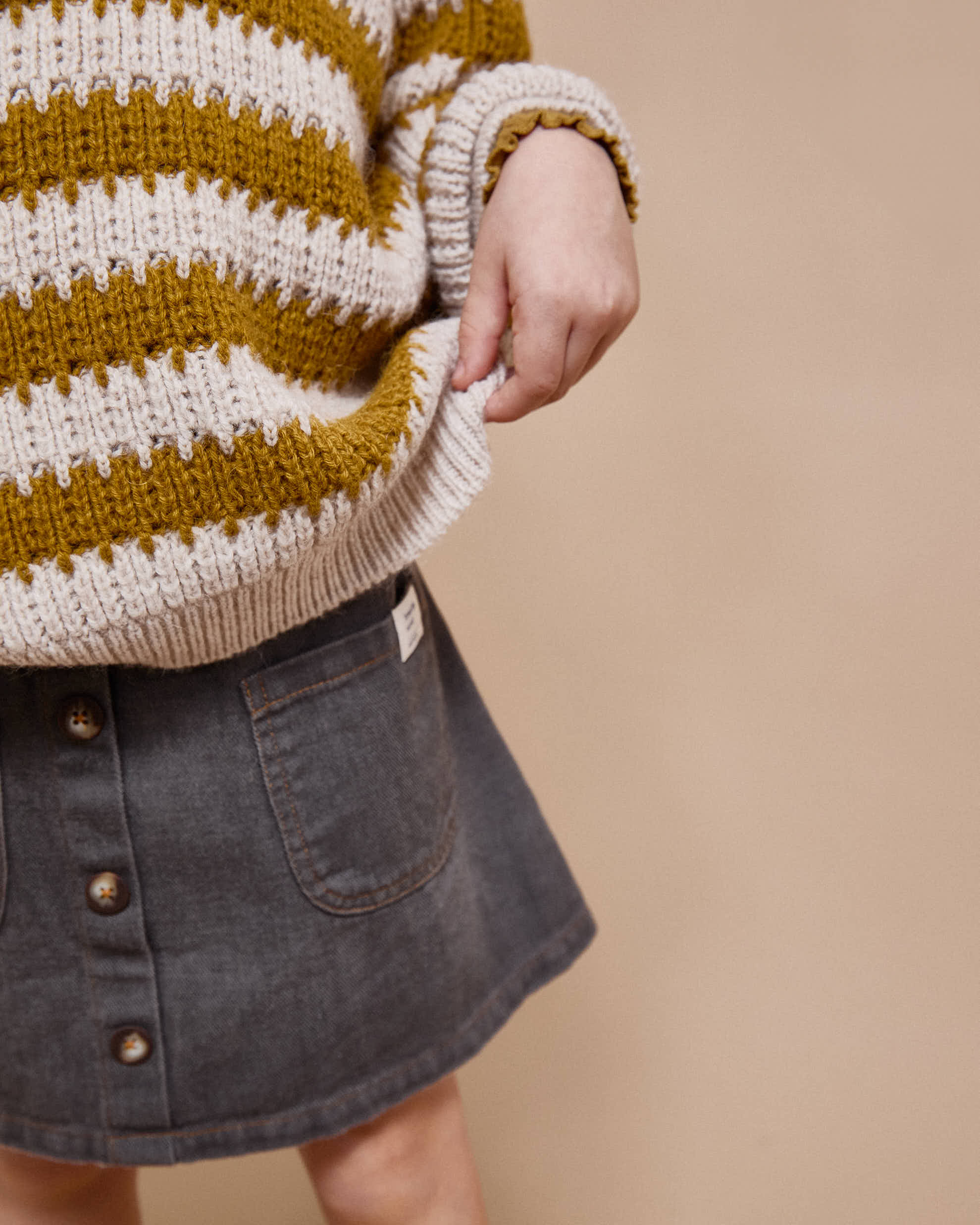 <Buho> STRIPES JUMPER - OCRE